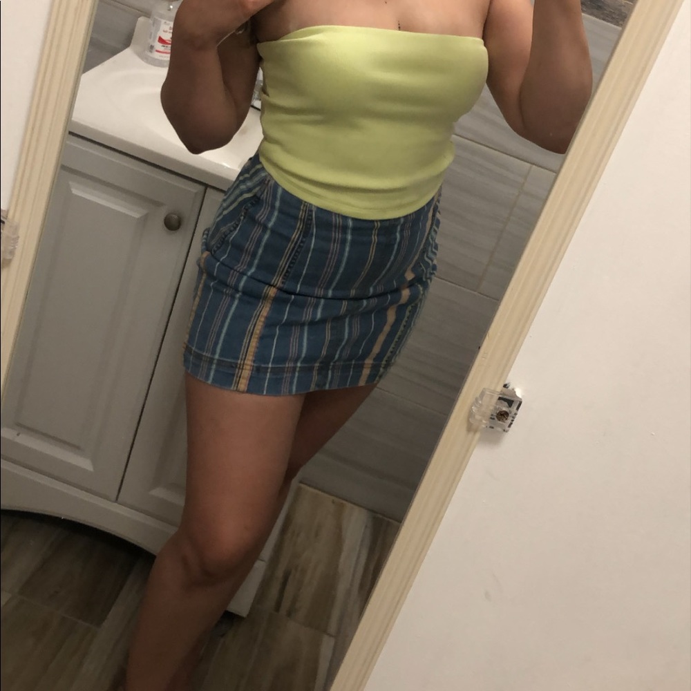 striped denim skirt